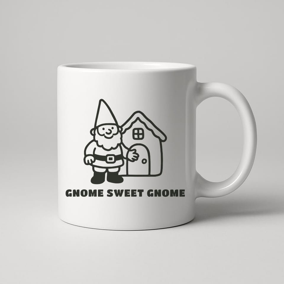 Gnome Sweet Gnome mug, White