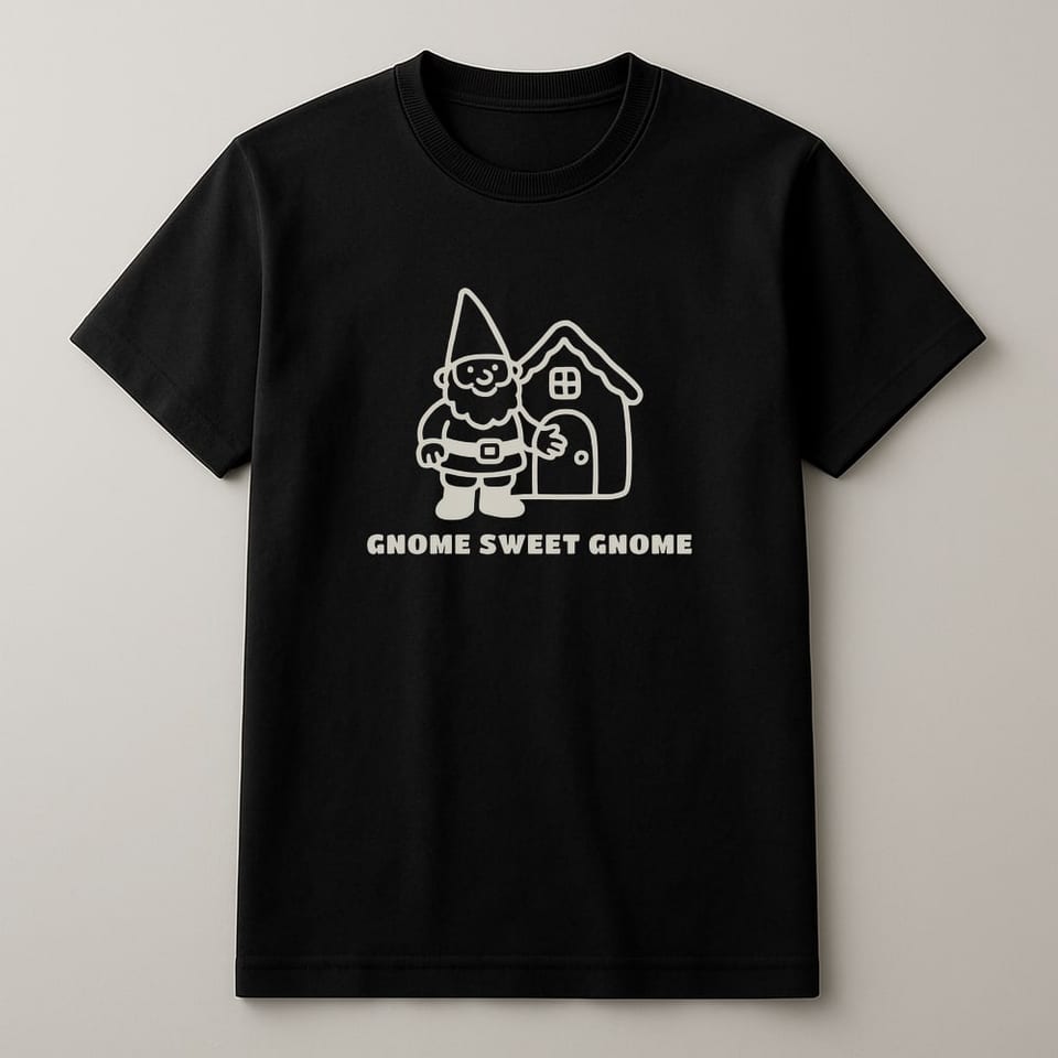 Gnome Sweet Gnome tee, Black