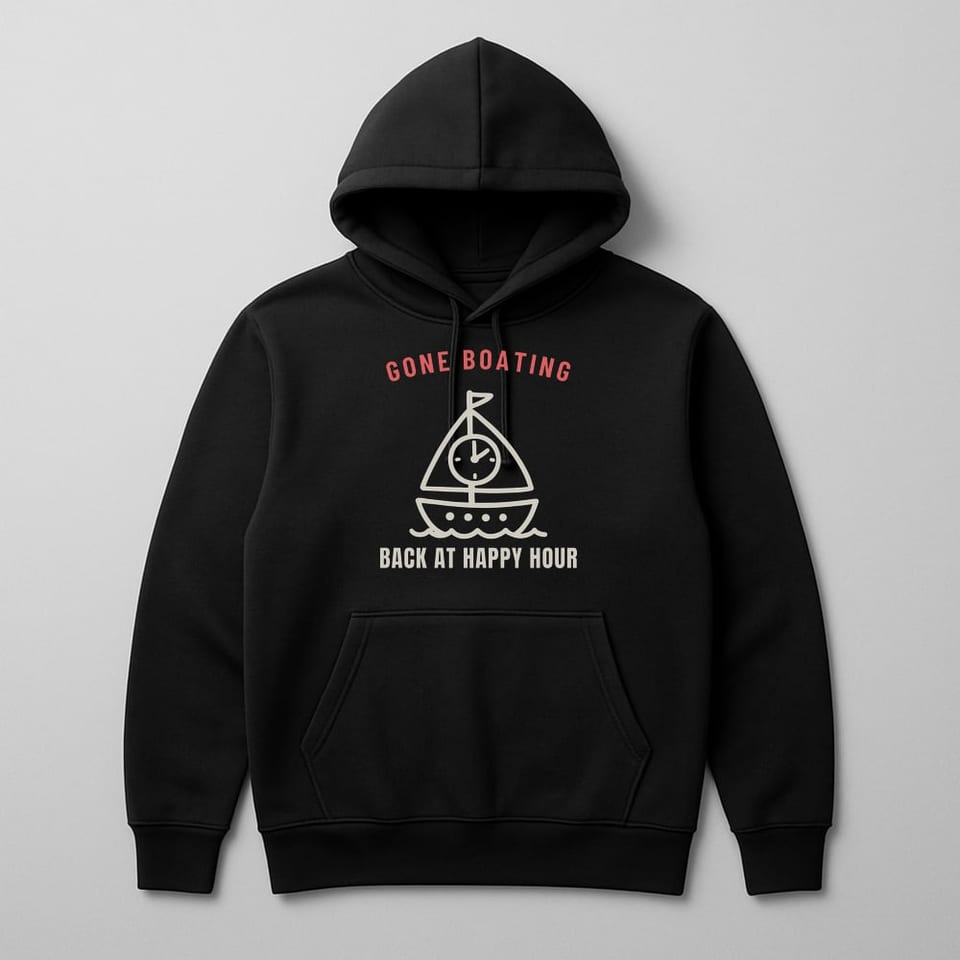 Gone Boating (Back at Happy Hour) hoodie, Black