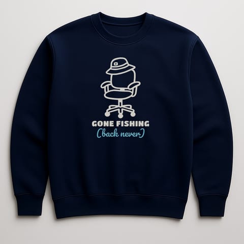 Gone Fishing (Back Never) sweatshirt, Navy