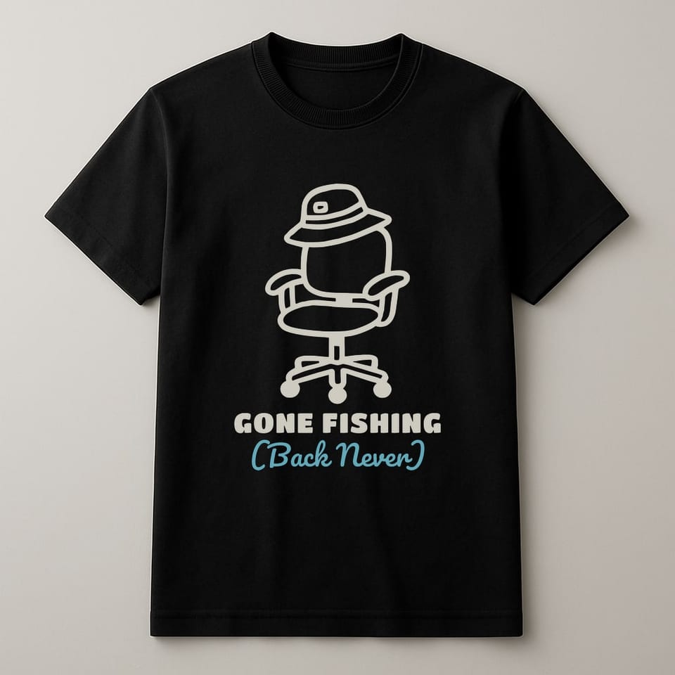 Gone Fishing (Back Never) tee, Black