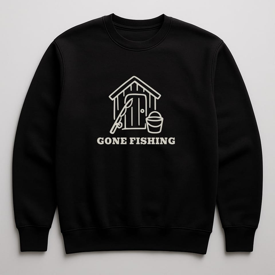 Gone Fishing sweatshirt, Black