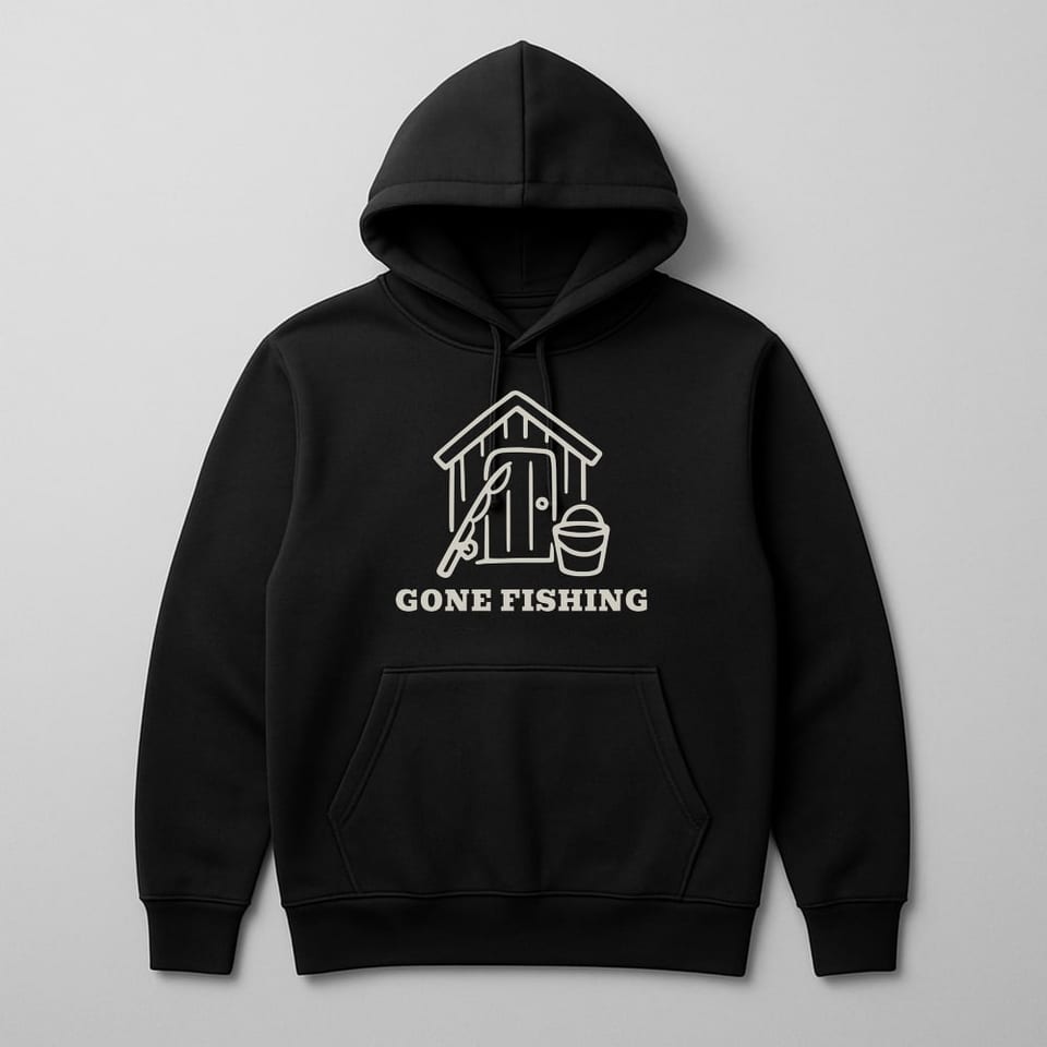 Gone Fishing hoodie, Black