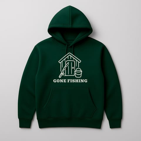 Gone Fishing hoodie, Forest