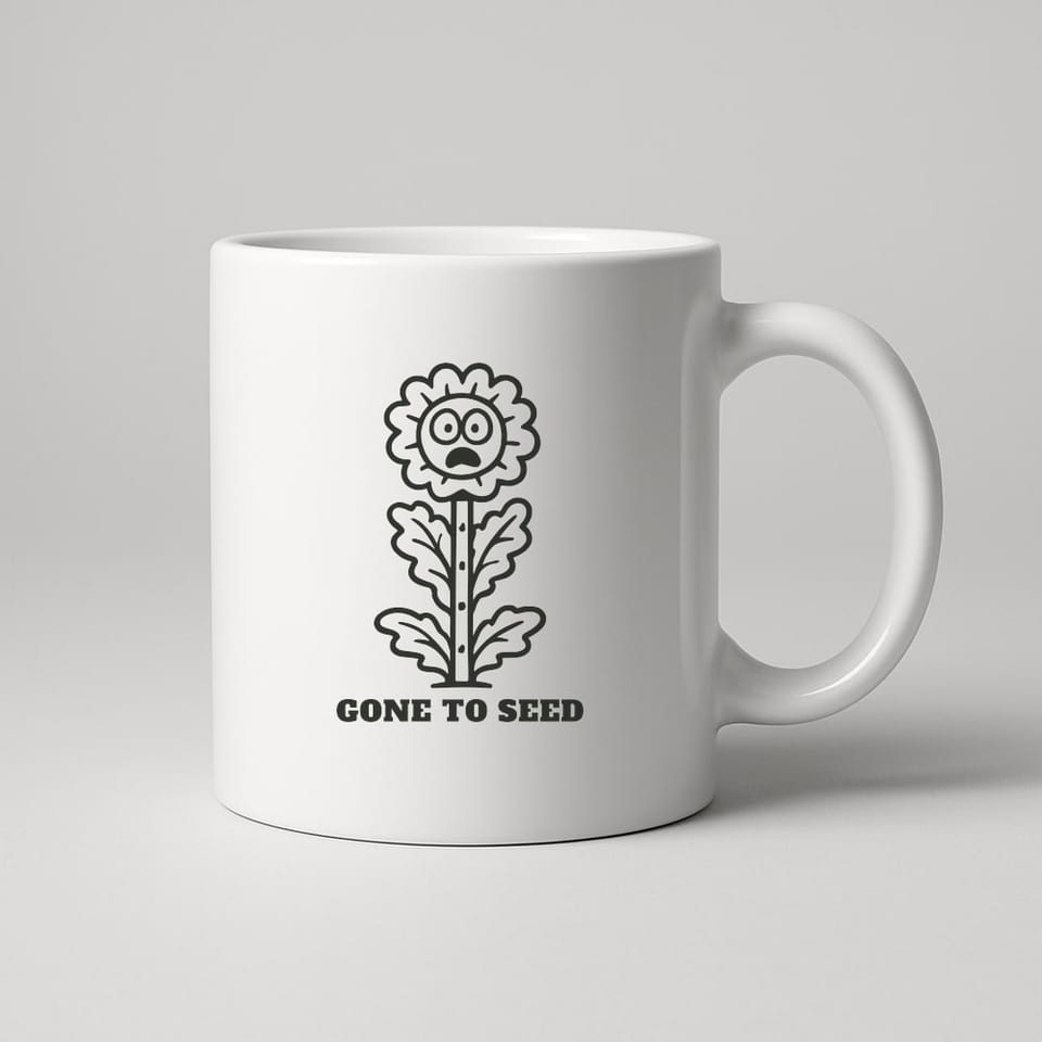 Gone to Seed mug, White