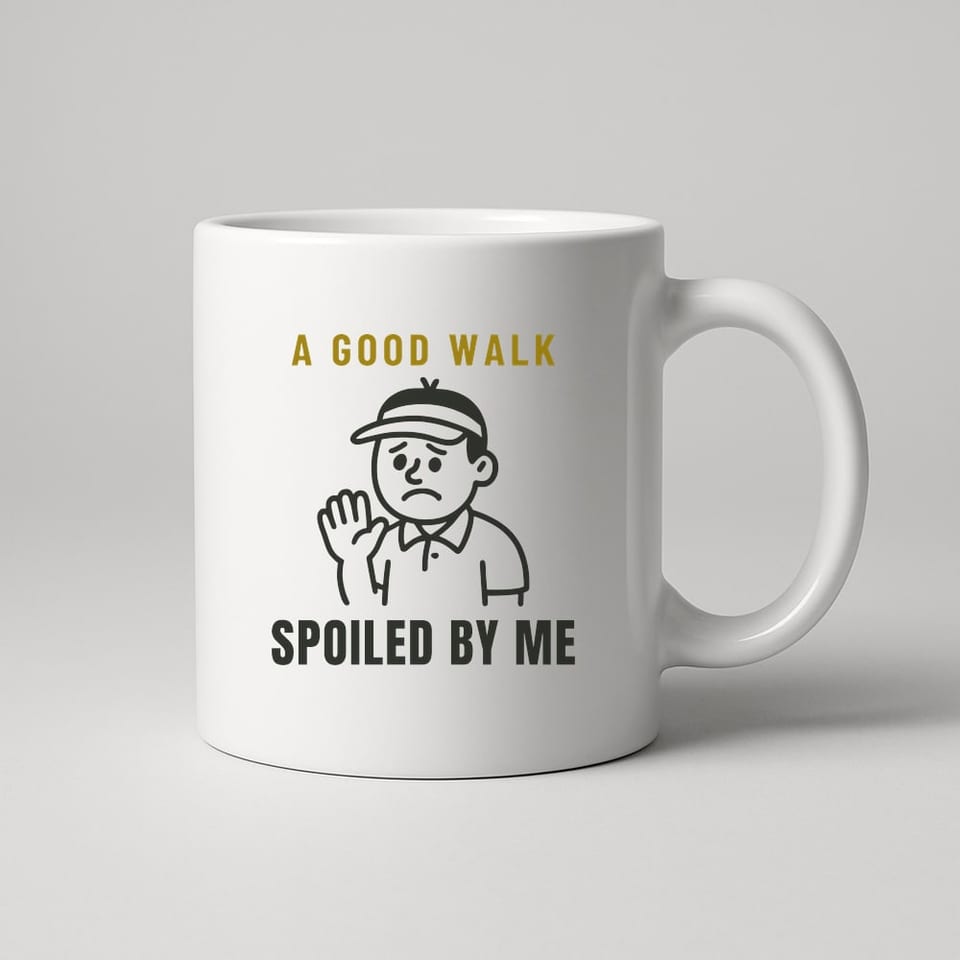 A Good Walk Spoiled By Me mug, White