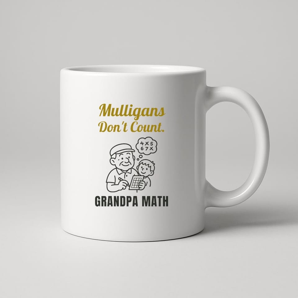 Grandpa Math mug, White