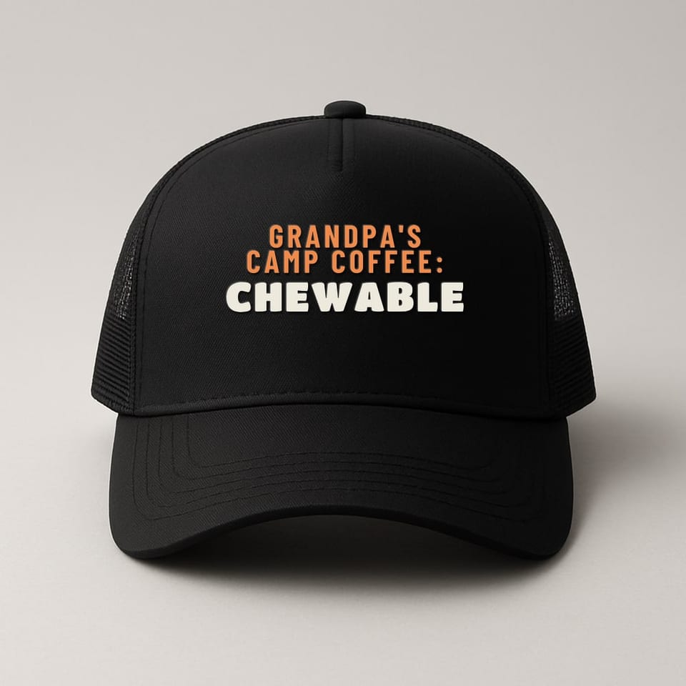 Grandpa's Coffee: Chewable trucker hat, Black