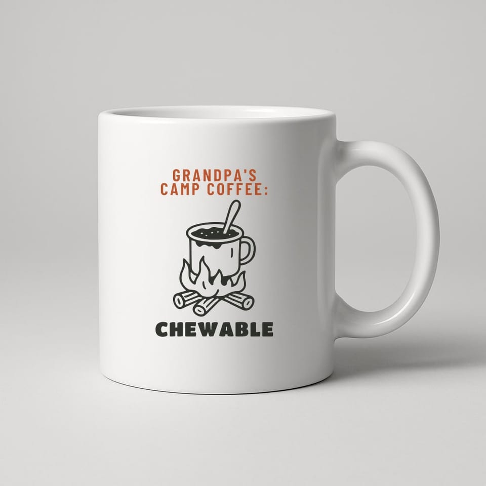 Grandpa's Coffee: Chewable mug, White