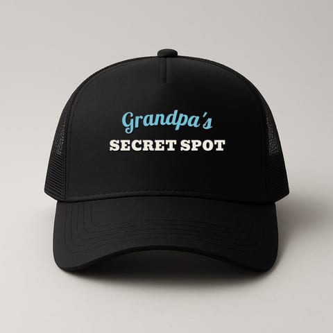 Grandpa's Secret Spot trucker hat, Black