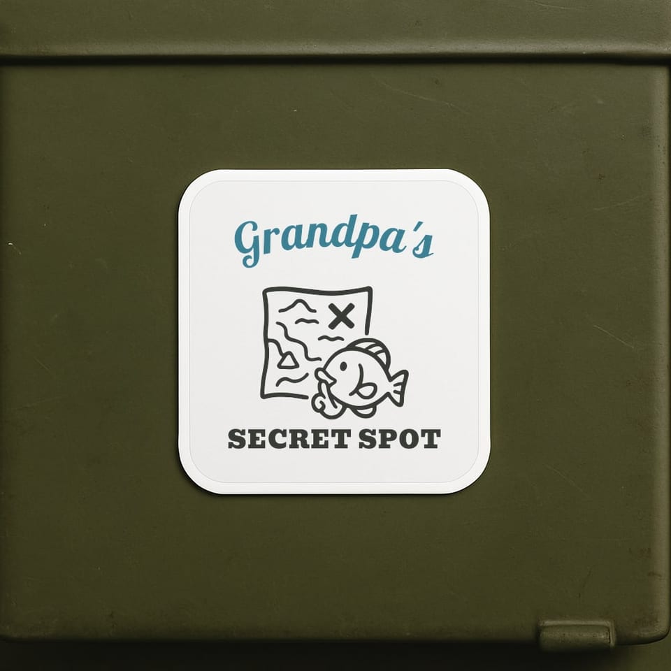 Grandpa's Secret Spot sticker, White