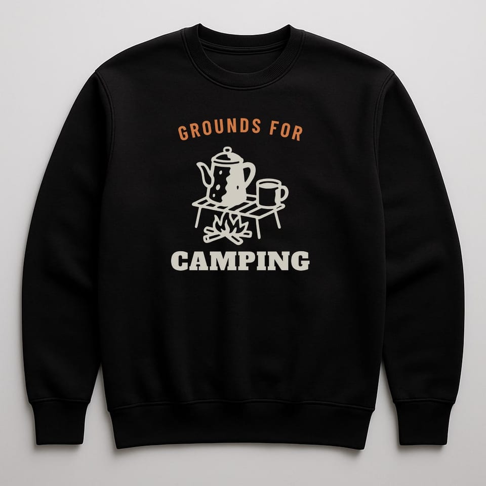 Grounds for Camping sweatshirt, Black