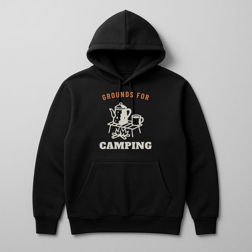 Grounds for Camping hoodie, Black