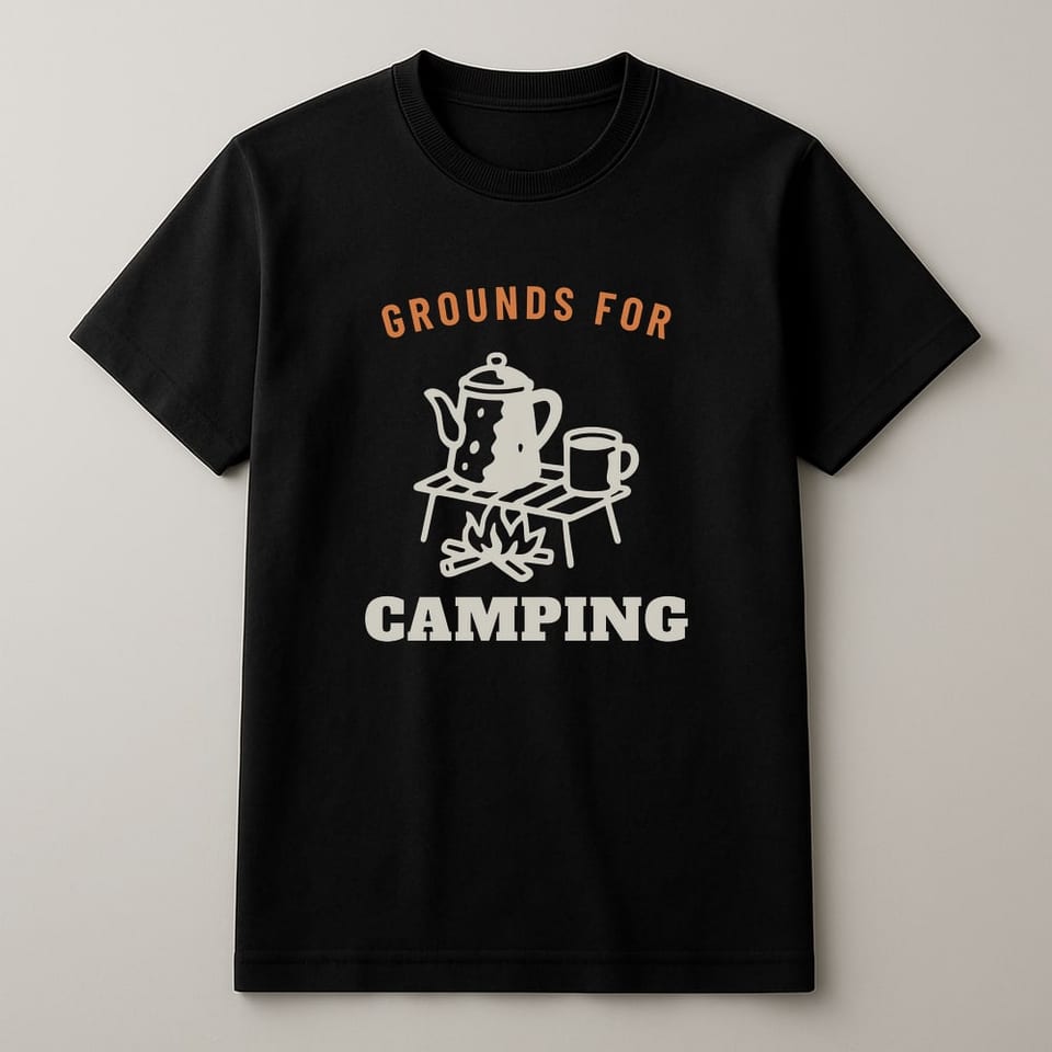 Grounds for Camping tee, Black