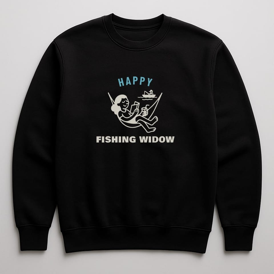 Happy Fishing Widow sweatshirt, Black