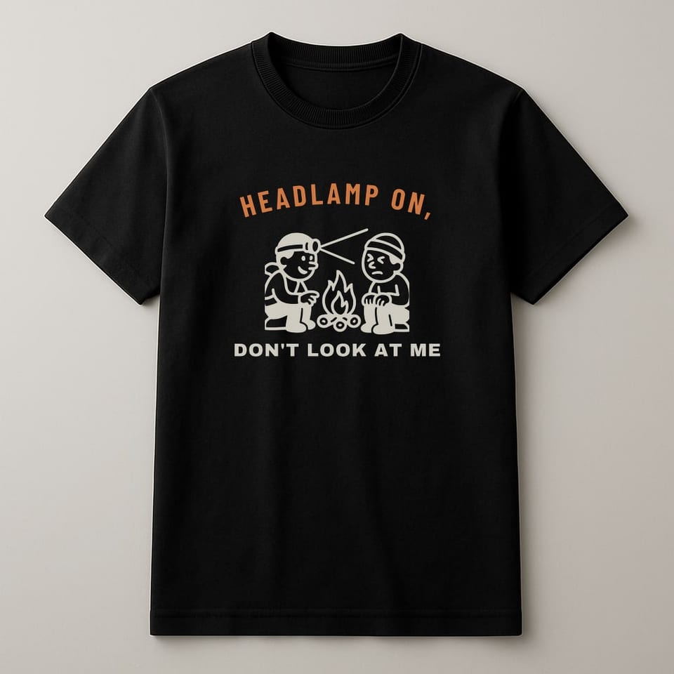 Headlamp On, Don't Look at Me tee, Black
