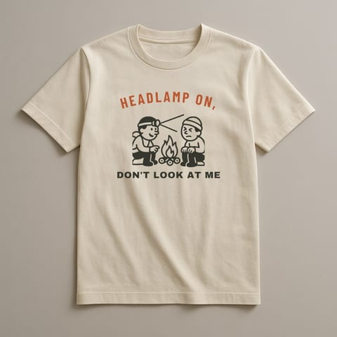 Headlamp On, Don't Look at Me tee, Natural