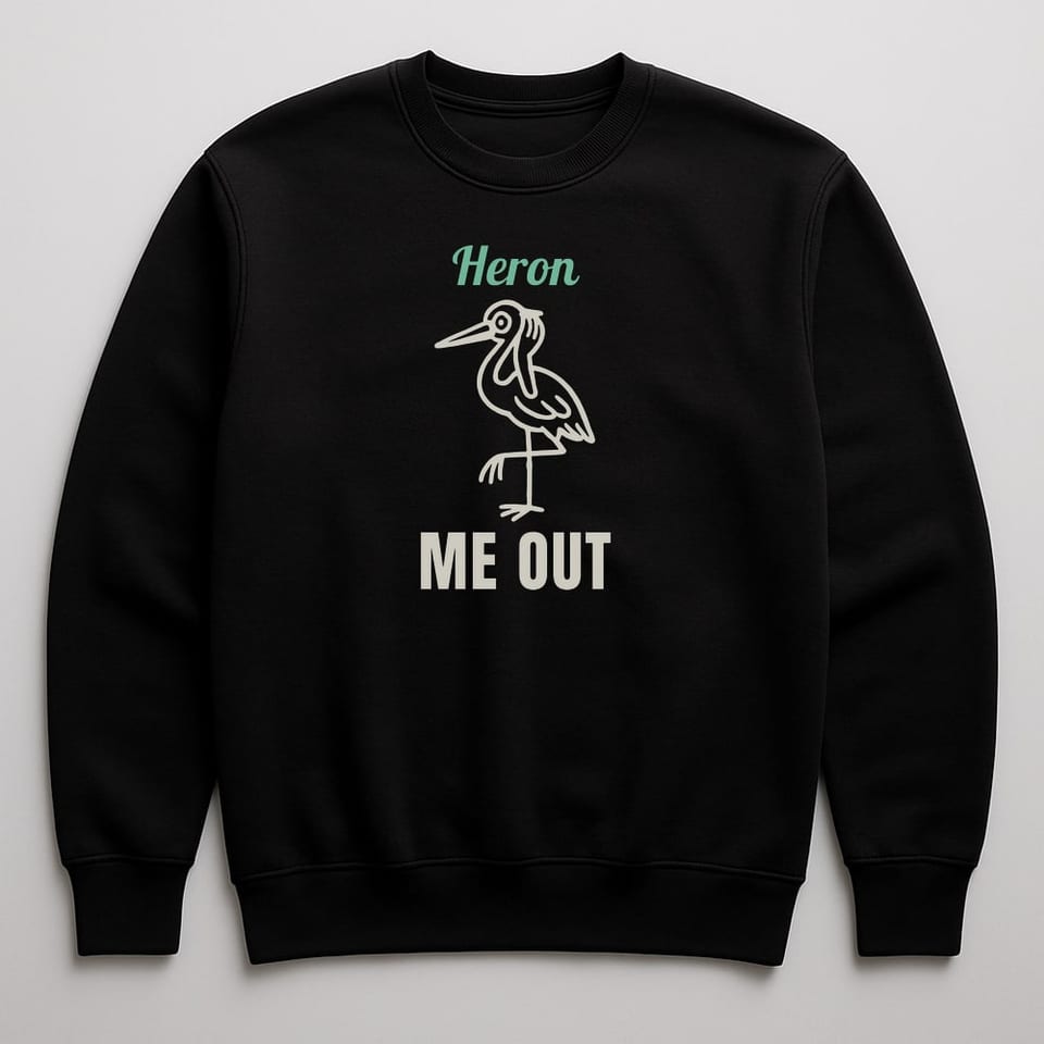Heron Me Out sweatshirt, Black