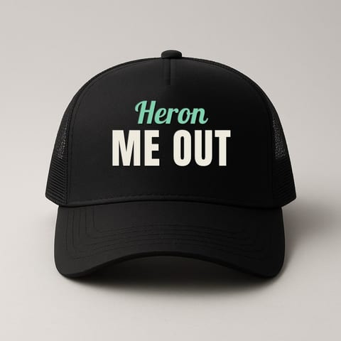 Heron Me Out trucker hat, Black