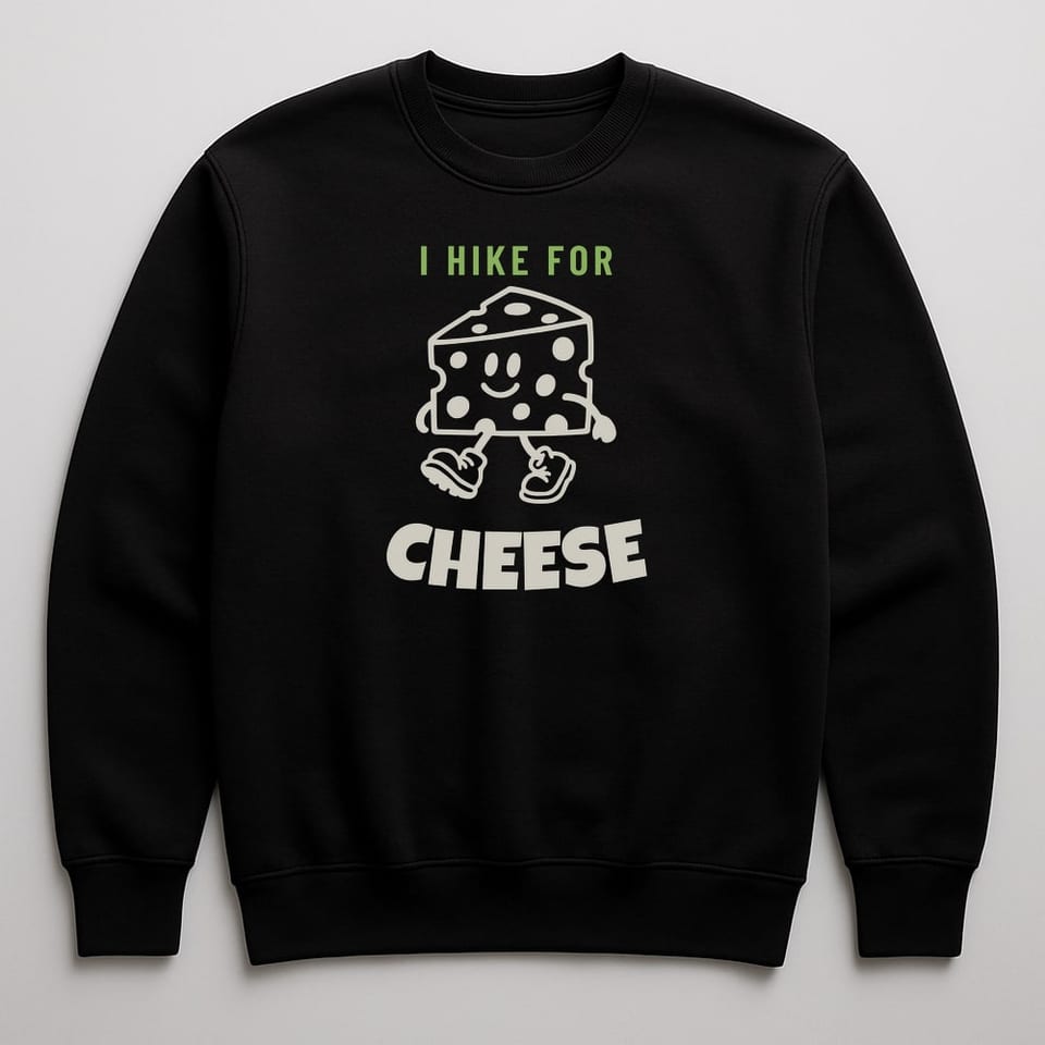 I Hike for Cheese sweatshirt, Black
