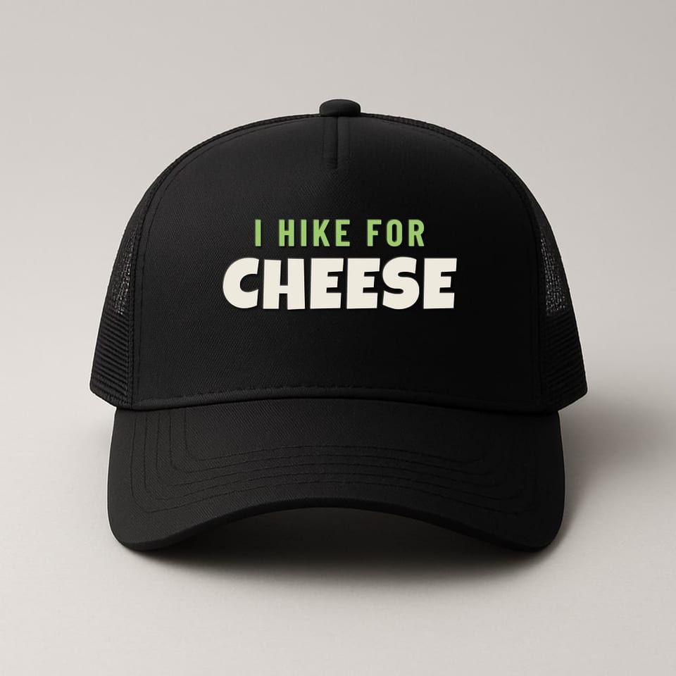 I Hike for Cheese trucker hat, Black