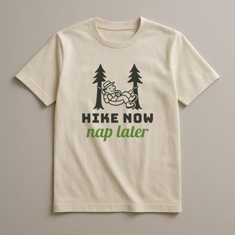 Hike Now, Nap Later tee, Natural
