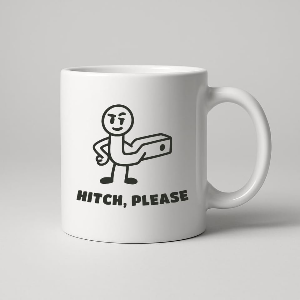 Hitch, Please mug, White
