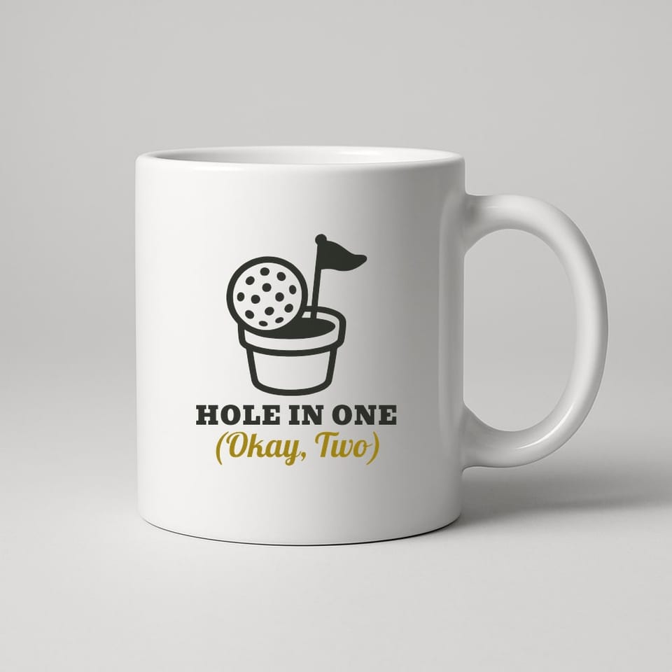Hole in One (Okay, Two) mug, White