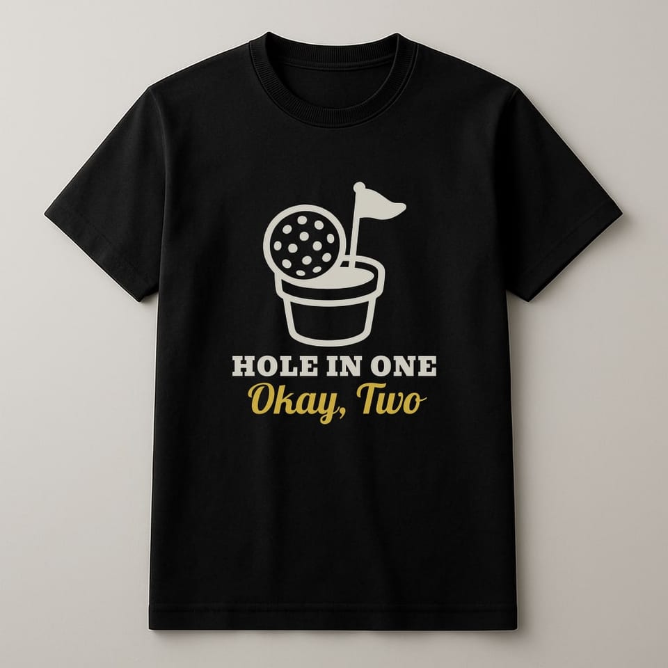 Hole in One (Okay, Two) tee, Black