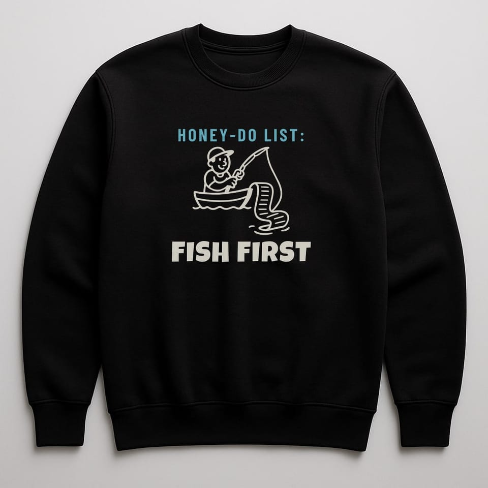 Honey-Do List: Fish First sweatshirt, Black