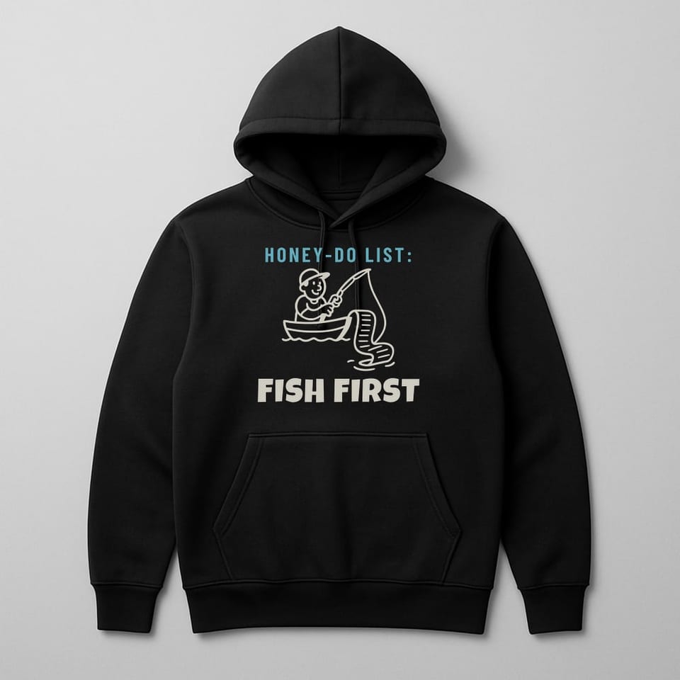 Honey-Do List: Fish First hoodie, Black