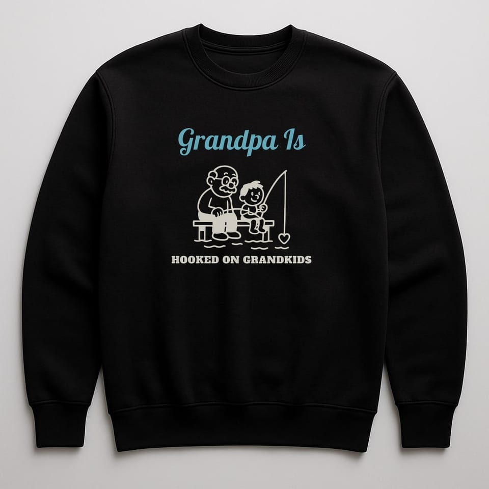 Hooked on Grandkids sweatshirt, Black