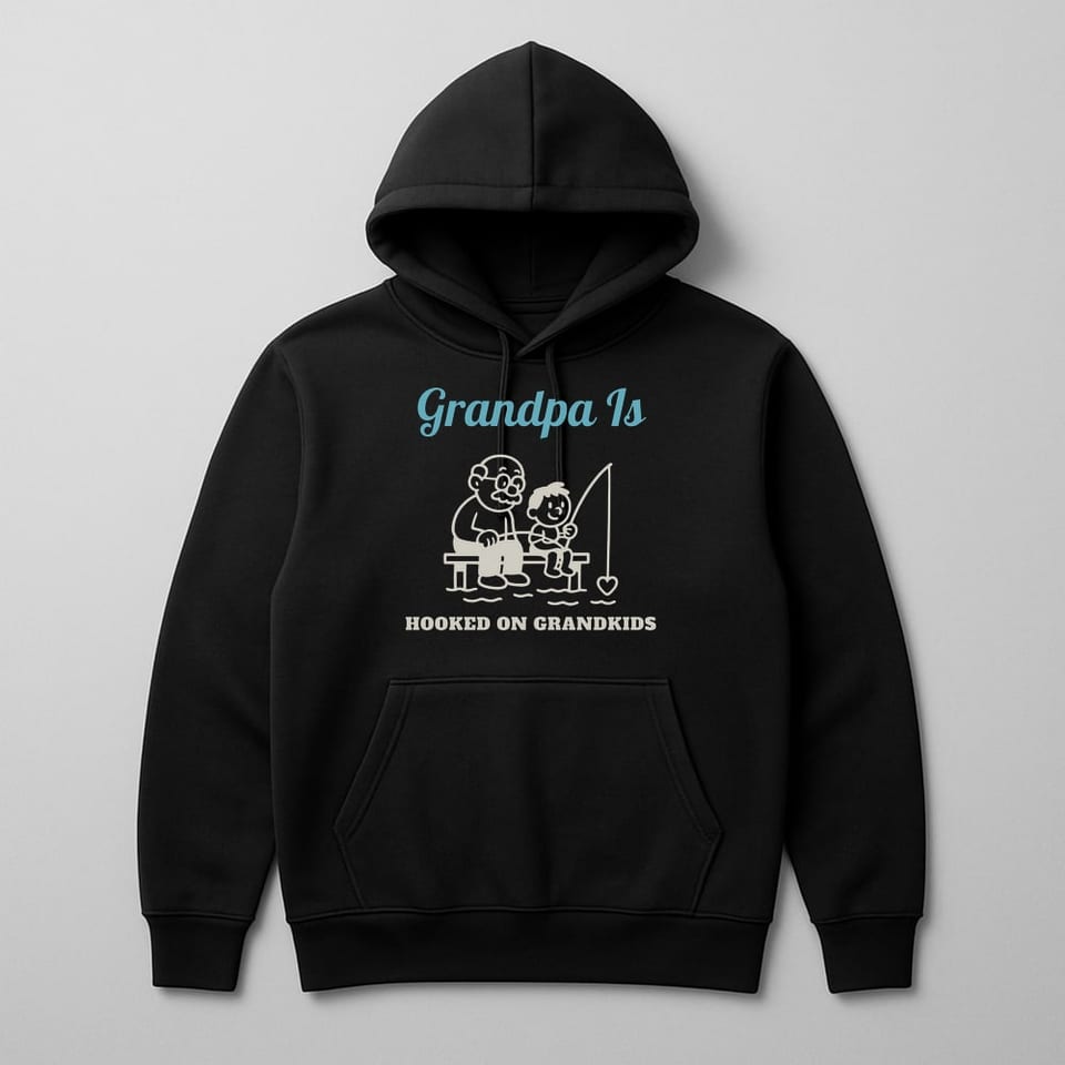 Hooked on Grandkids hoodie, Black