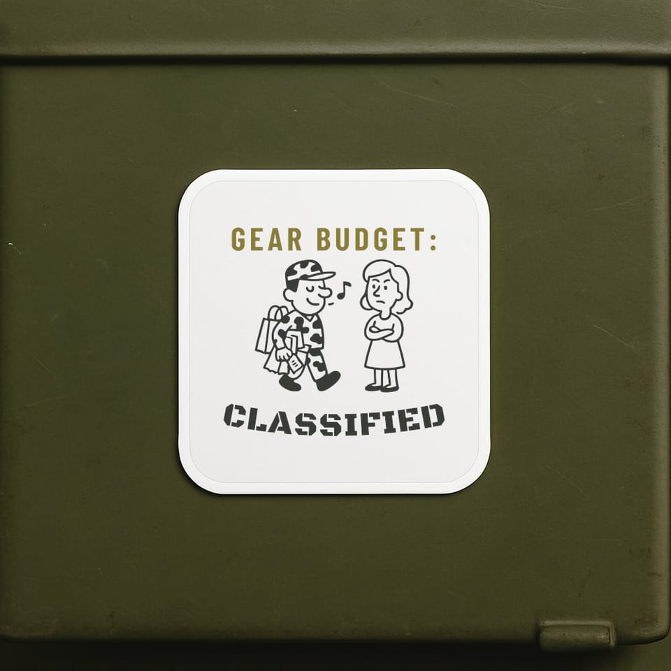 Hunting Budget: Classified sticker, White
