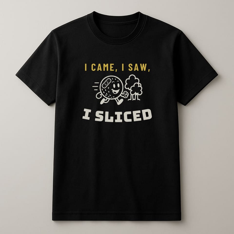 I Came, I Saw, I Sliced tee, Black