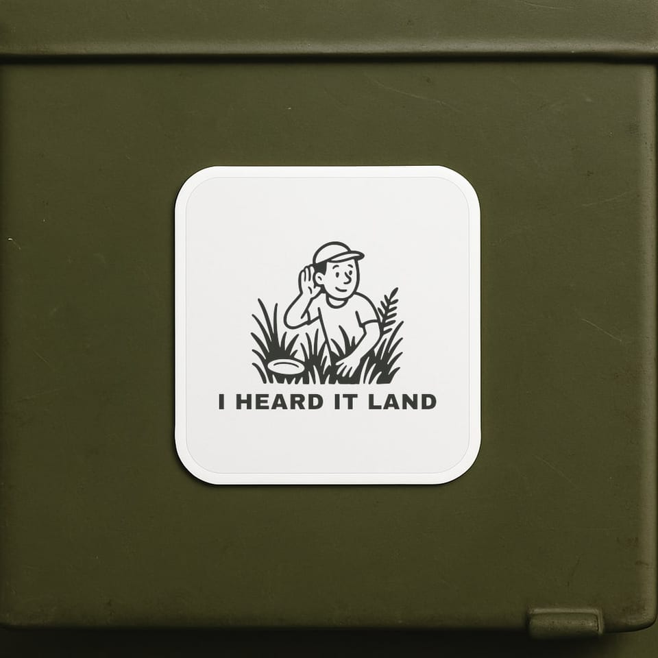 I Heard It Land sticker, White