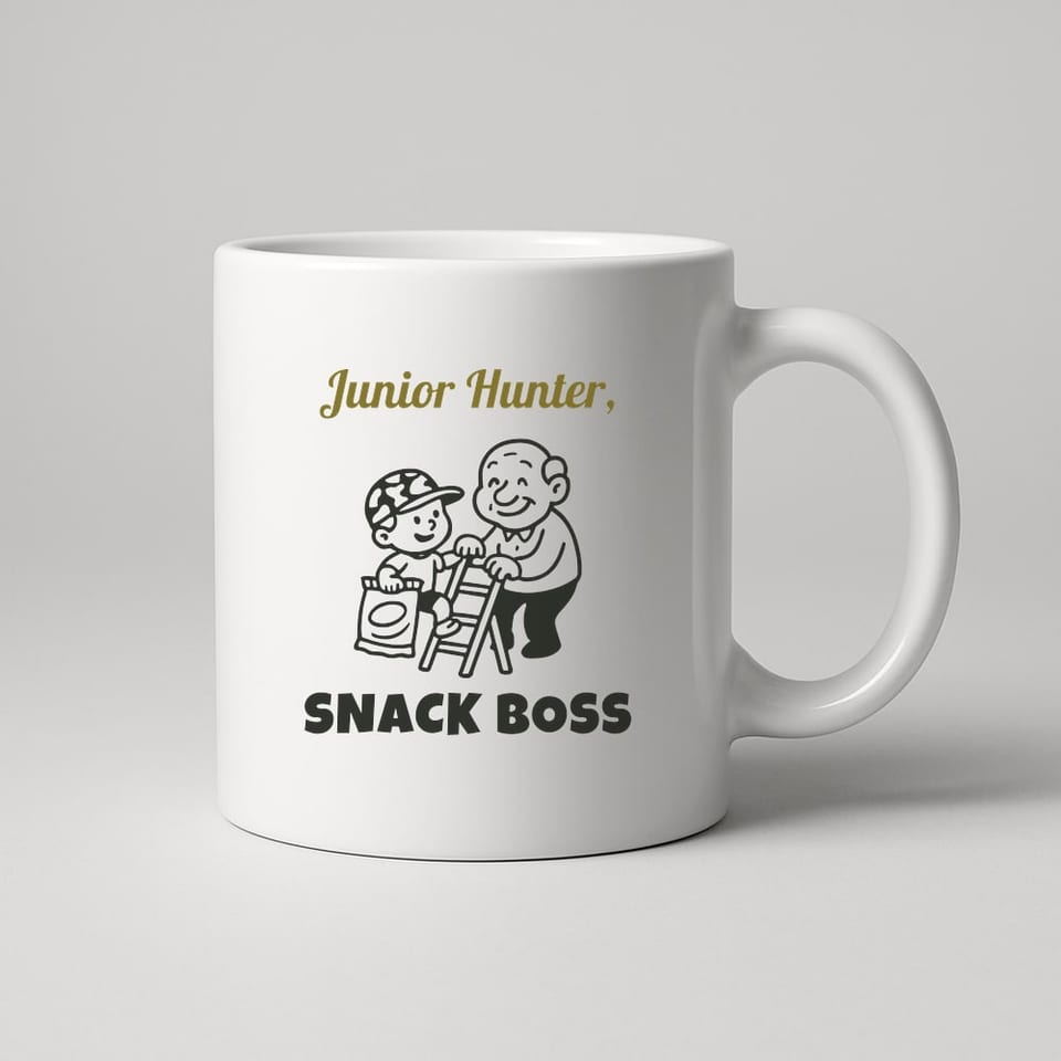 Junior Hunter, Snack Boss mug, White