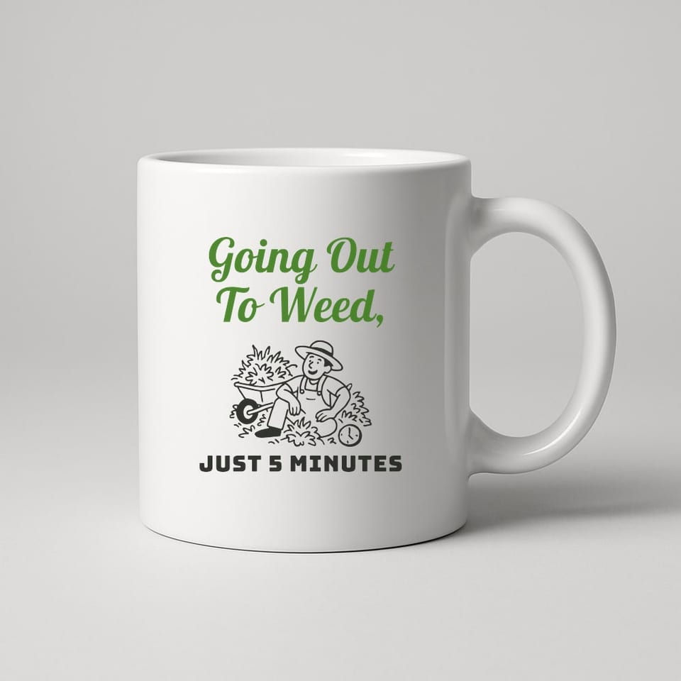 Just Five Minutes mug, White