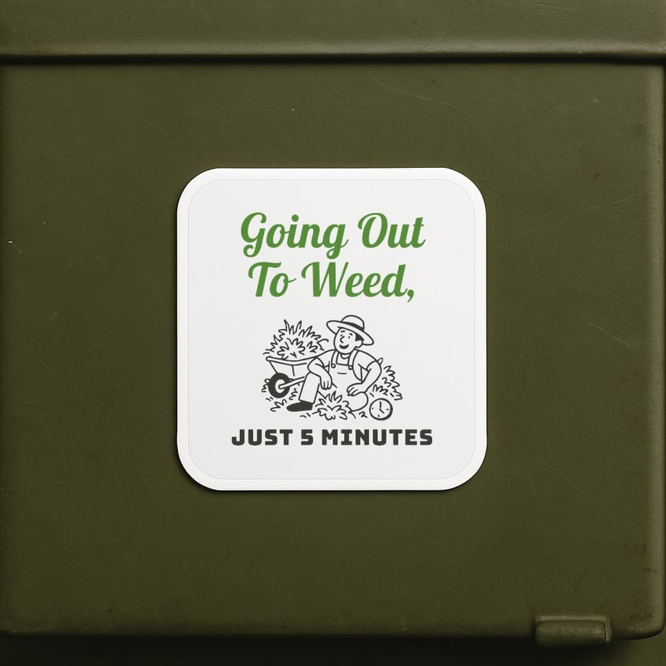 Just Five Minutes sticker, White
