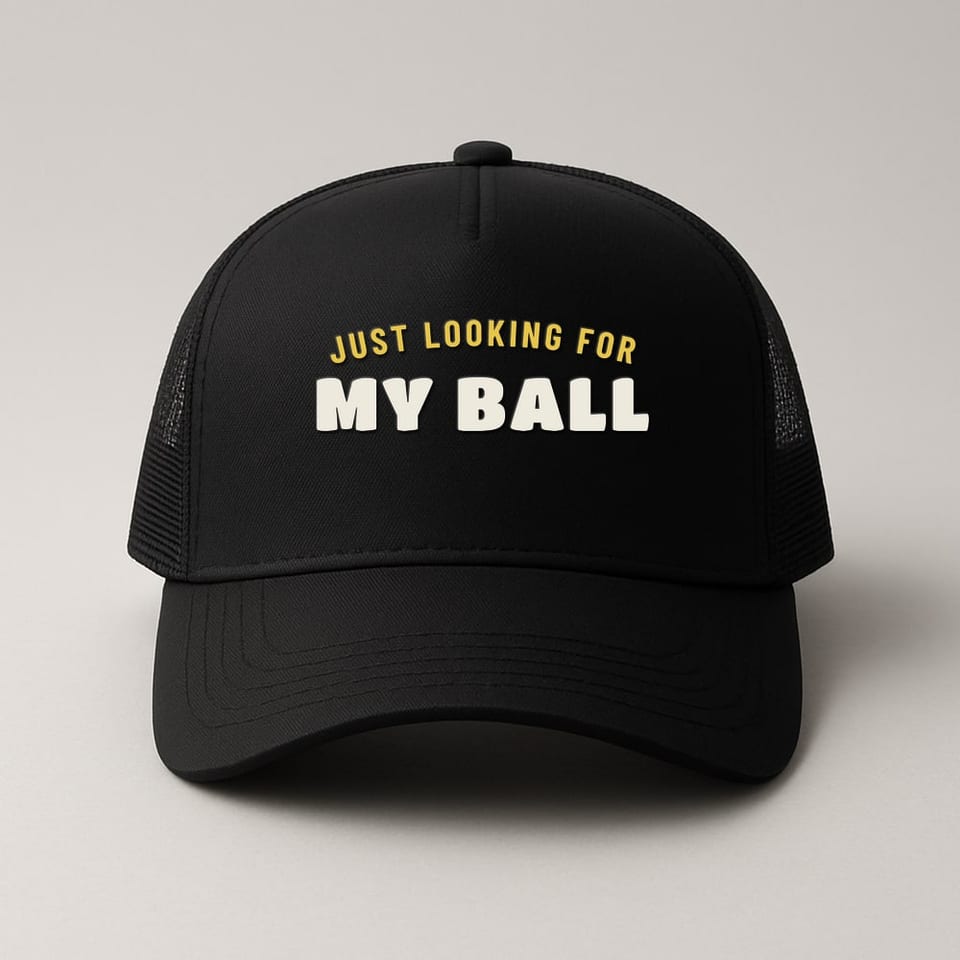 Just Looking for My Ball trucker hat, Black