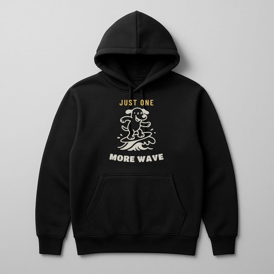 Just One More Wave hoodie, Black