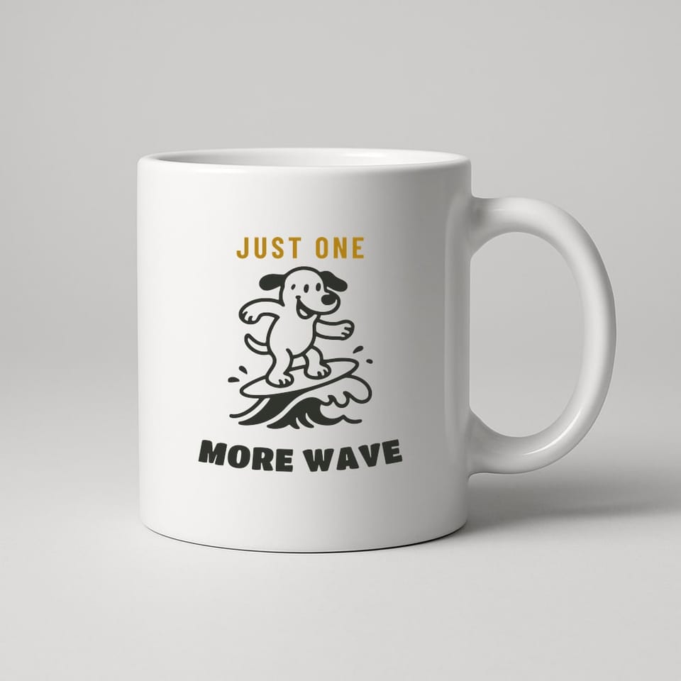 Just One More Wave mug, White