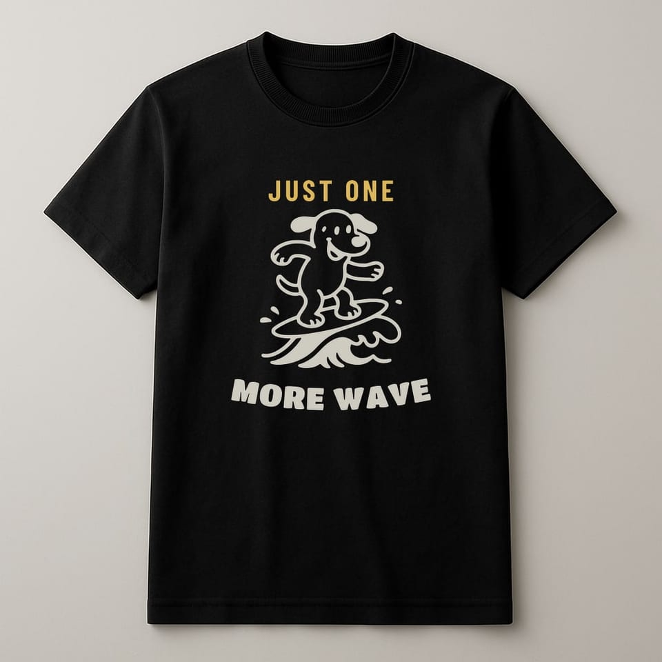 Just One More Wave tee, Black