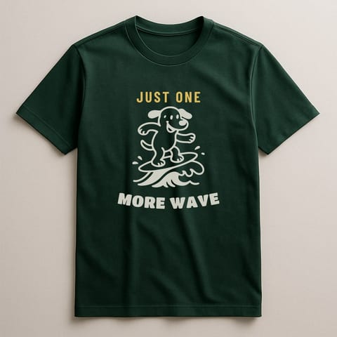 Just One More Wave tee, Forest