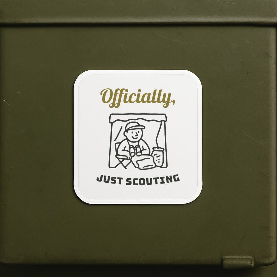 Just Scouting sticker, White