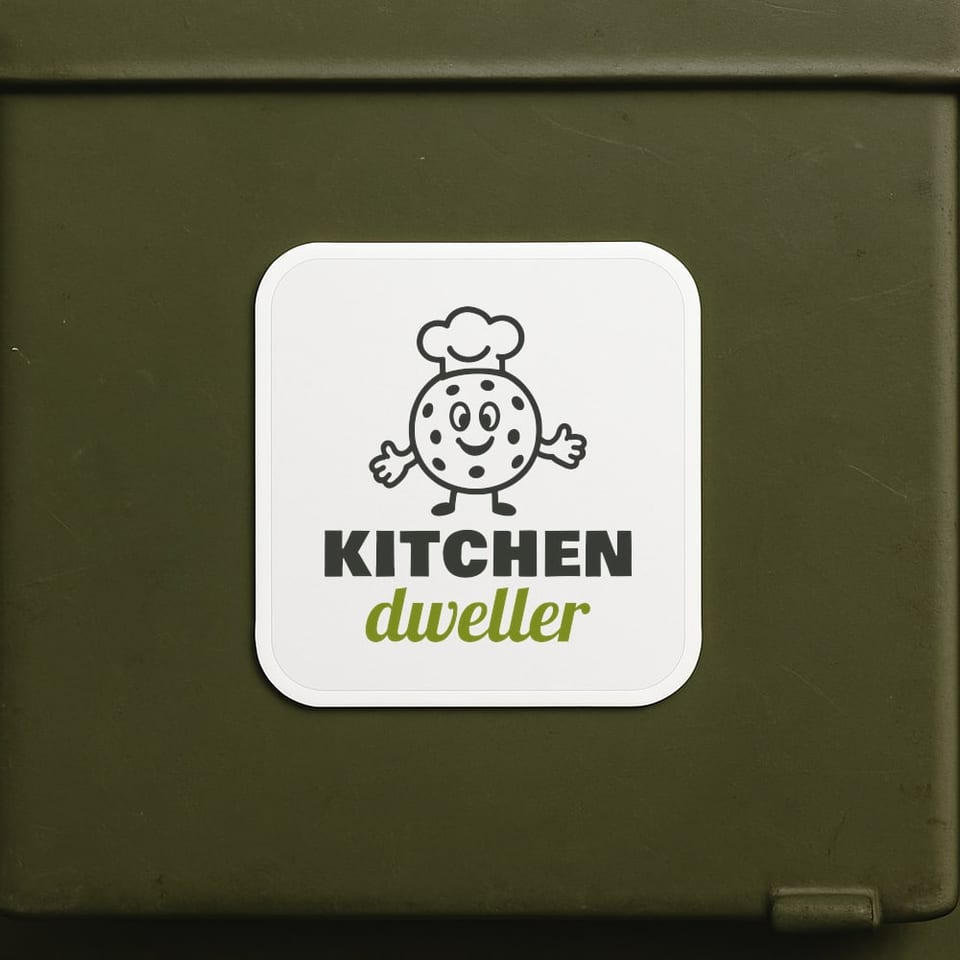Kitchen Dweller sticker, White