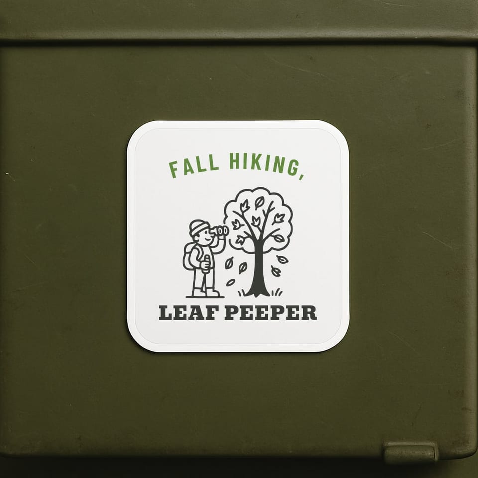 Leaf Peeper sticker, White