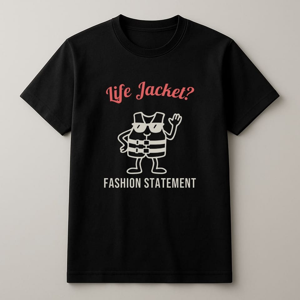 Life Jacket? Fashion Statement. tee, Black