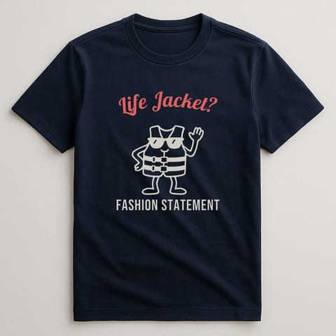 Life Jacket? Fashion Statement. tee, Navy