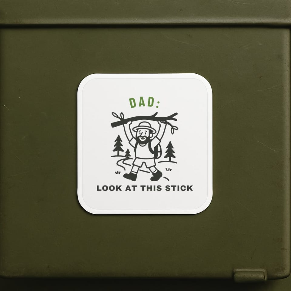Look at This Stick sticker, White